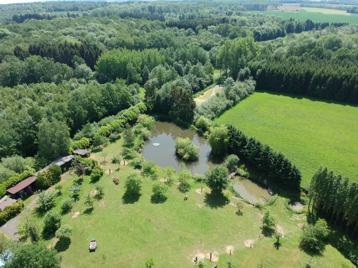 Florennes Gite Neuf 150 M2 Devant Un Grand Lac Prive De 2 Hectares Poissonneux Au Milieu Des Bois Eksteriør billede